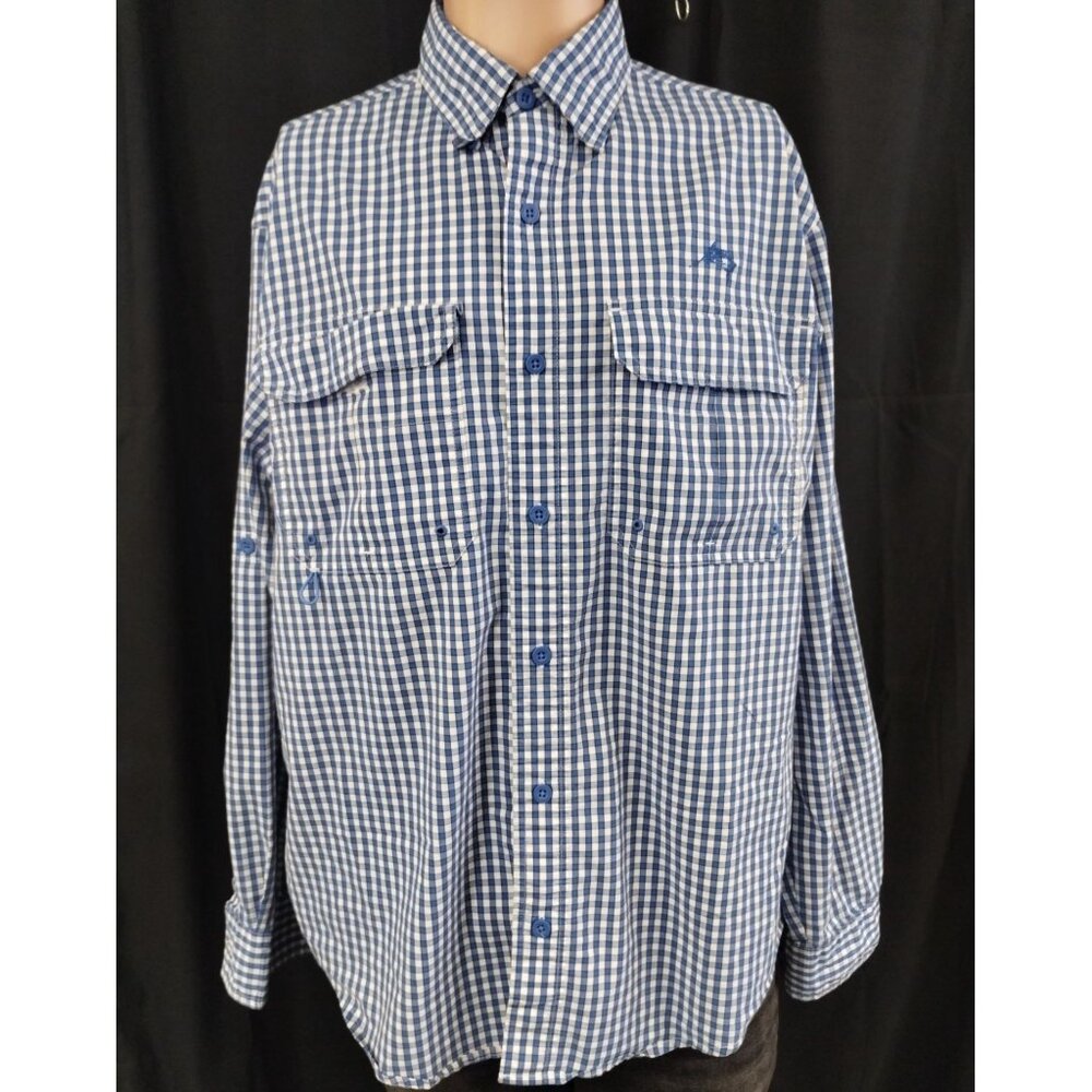 Worldwide Sportsman Men's Blue/White Shirt/Button Up SzXL SKU3351